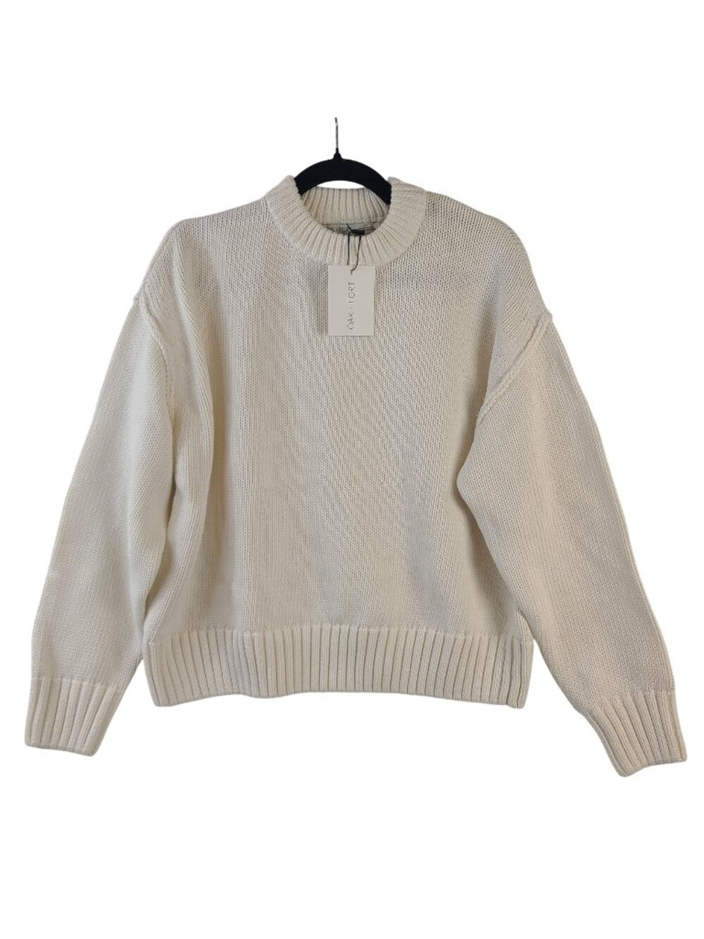 NEW Oak + Fort Women's Cream Knit Sweater Size Small